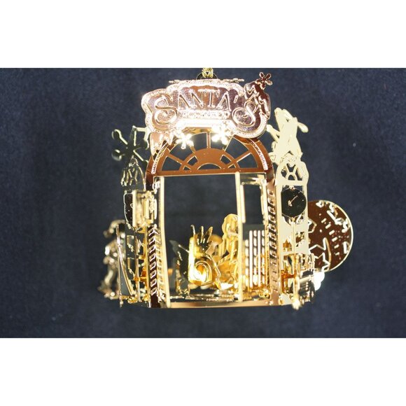 Danbury Mint 2006 Gold-Plated "Santas Workshop" Christmas Ornament - Picture 5 of 6